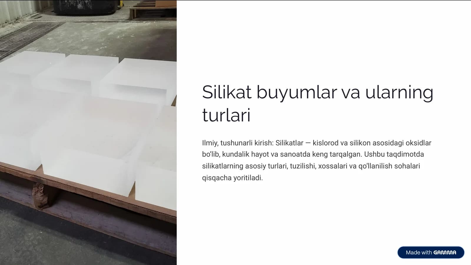 Silikat buyumlar va ularning turlari