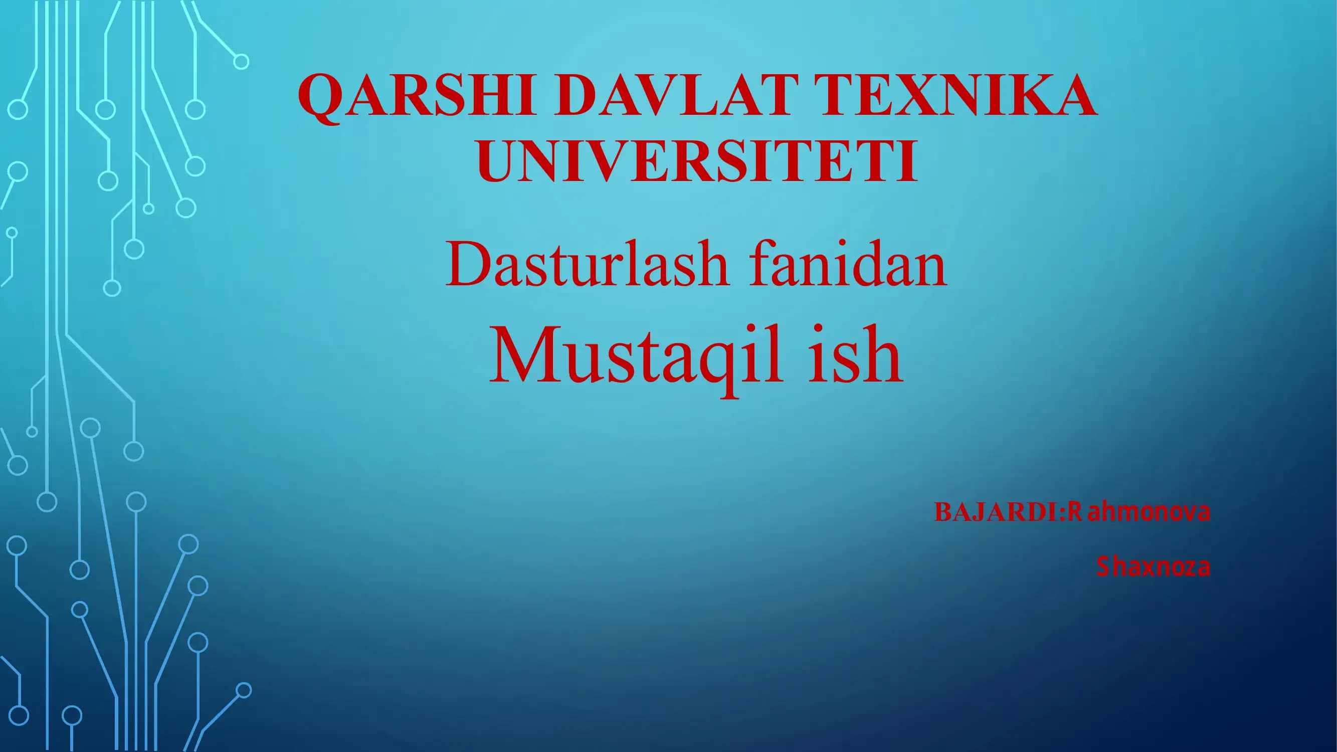 Visual C++muhitida dasturlash