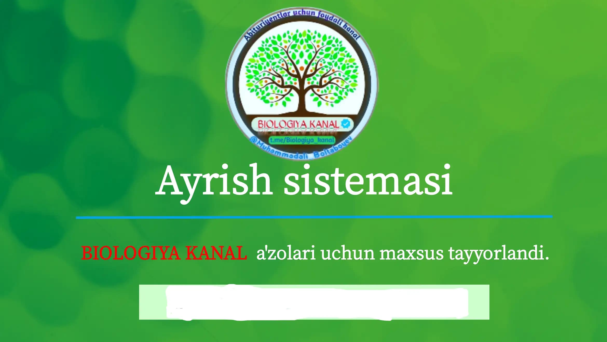 Odamlarning ayirish sistemasi