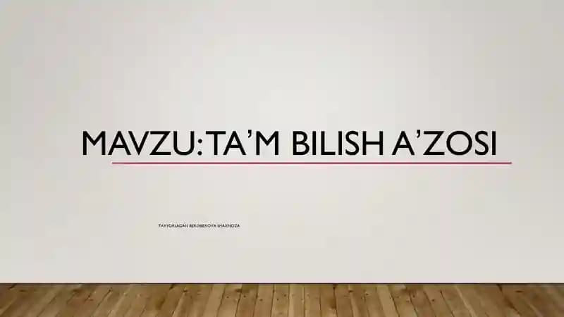 TAʼM BILISH AʼZOLARI