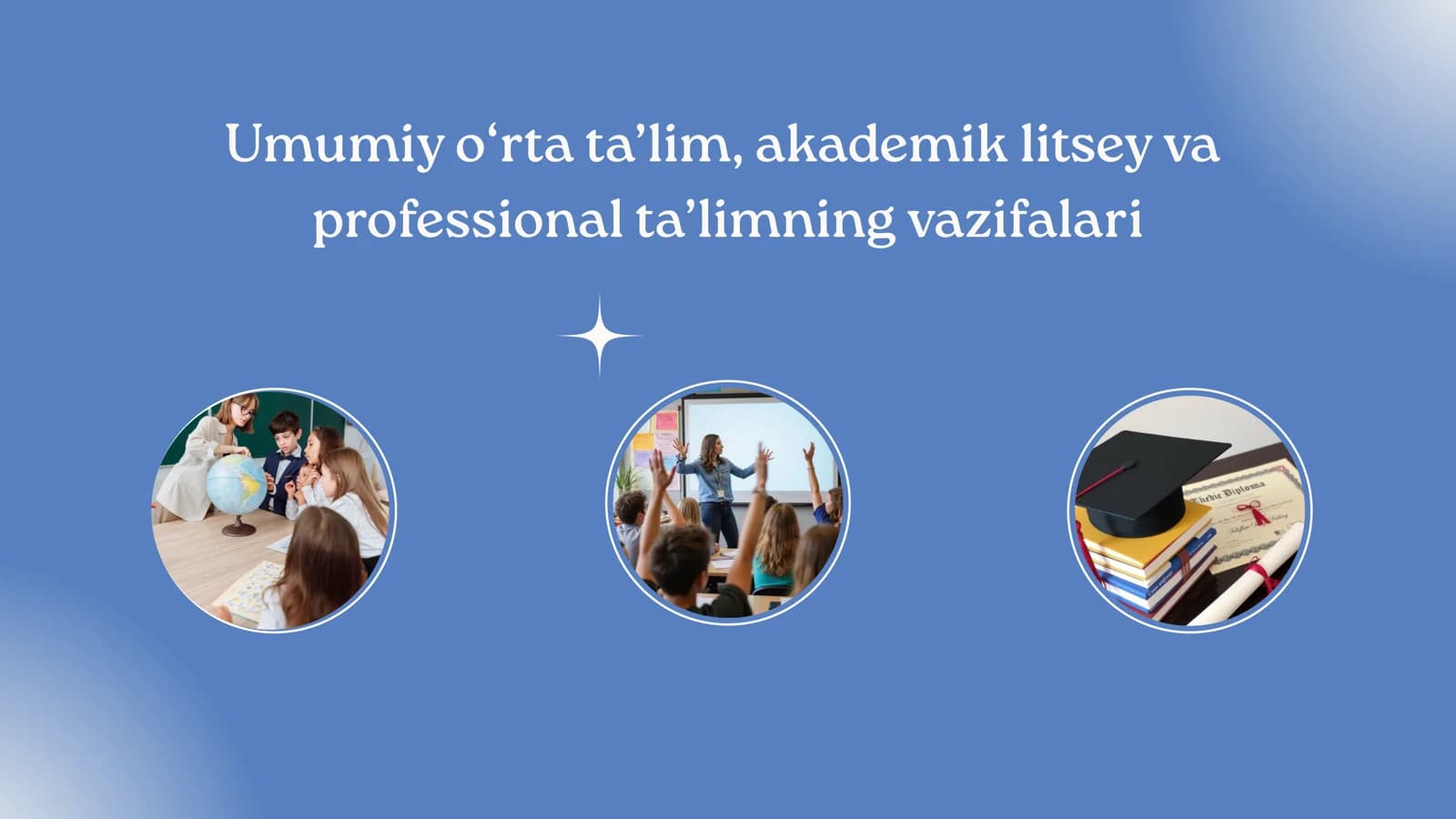 Umumiy o‘rta ta’lim, akademik litsey va professional ta’limning vazifalari