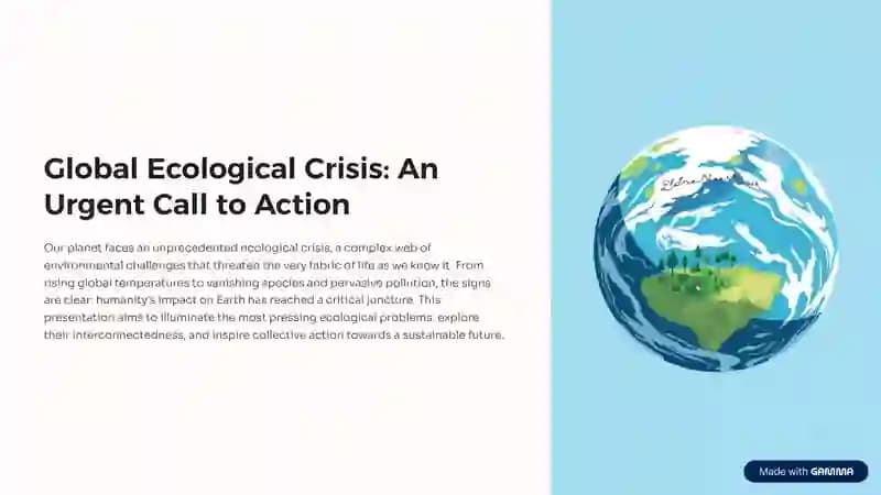 Global Ecological Crisis: An Urgent Call to Action