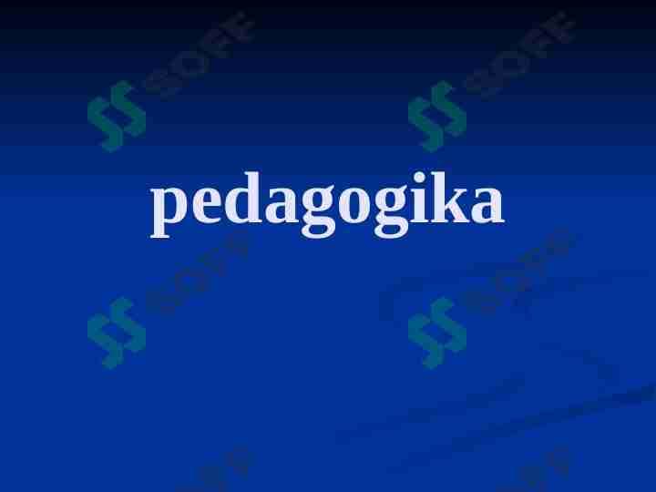 pedagogika
