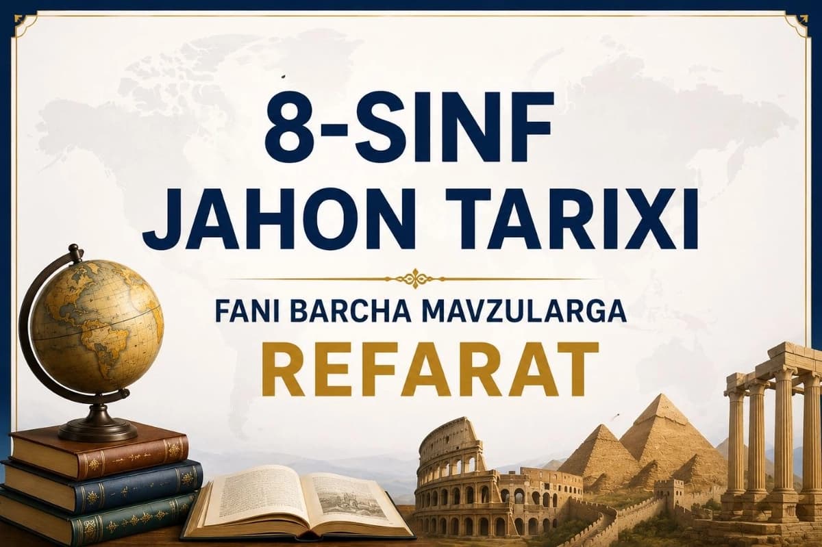 8-sinf jahon tarixi mavzulariga refaratlar