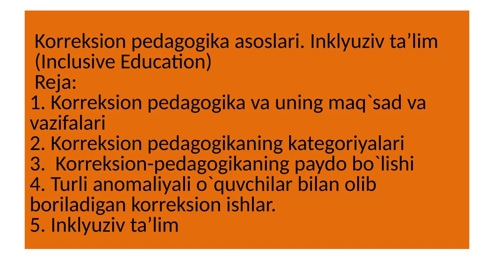 Korreksion pedagogika asoslari
