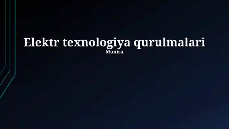 Elektr texnologiya qurilmalari