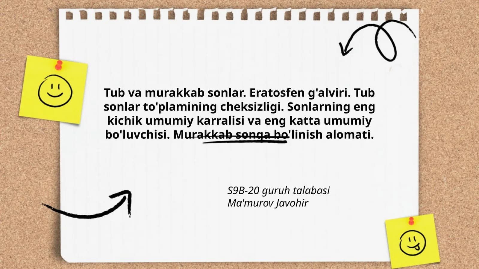 Tub va murakkab sonlar