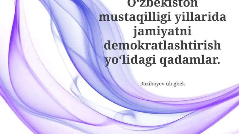 Mustaqillikdan keyingi siyosiy islohotlar