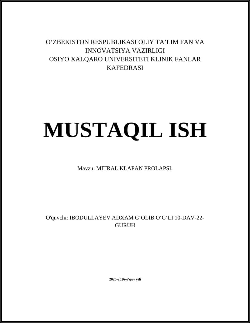 MITRAL KLAPAN PROLAPSI