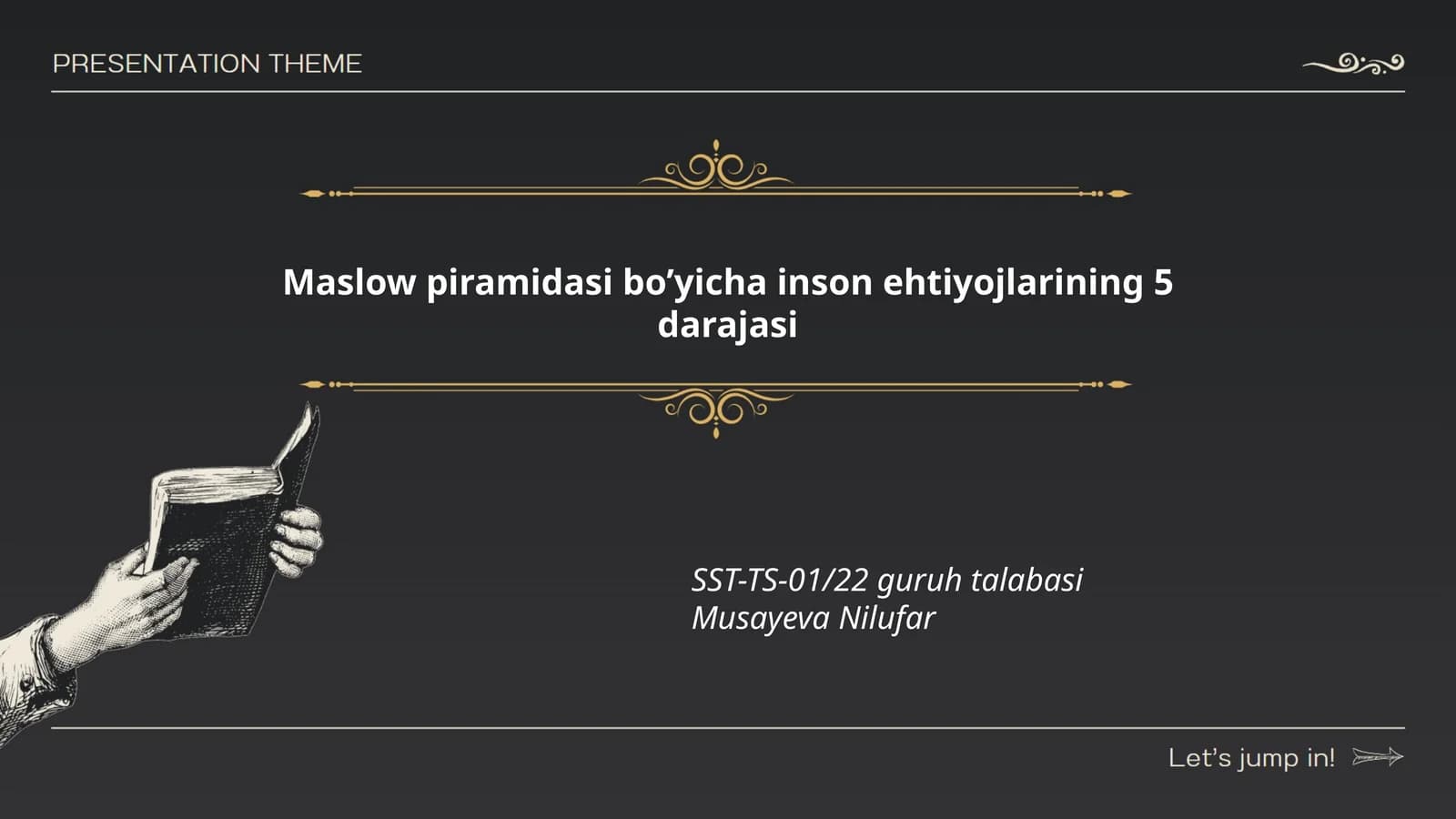 Maslow piramidasi bo’yicha inson ehtiyojlarining 5 darajasi