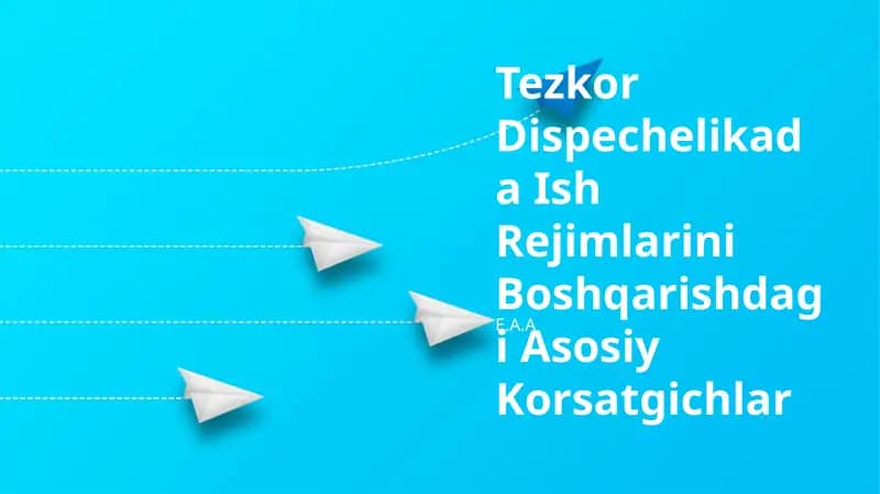 Tezkor Dispechelikada Ish Rejimlarini Boshqarishdagi Asosiy Korsatgichlar