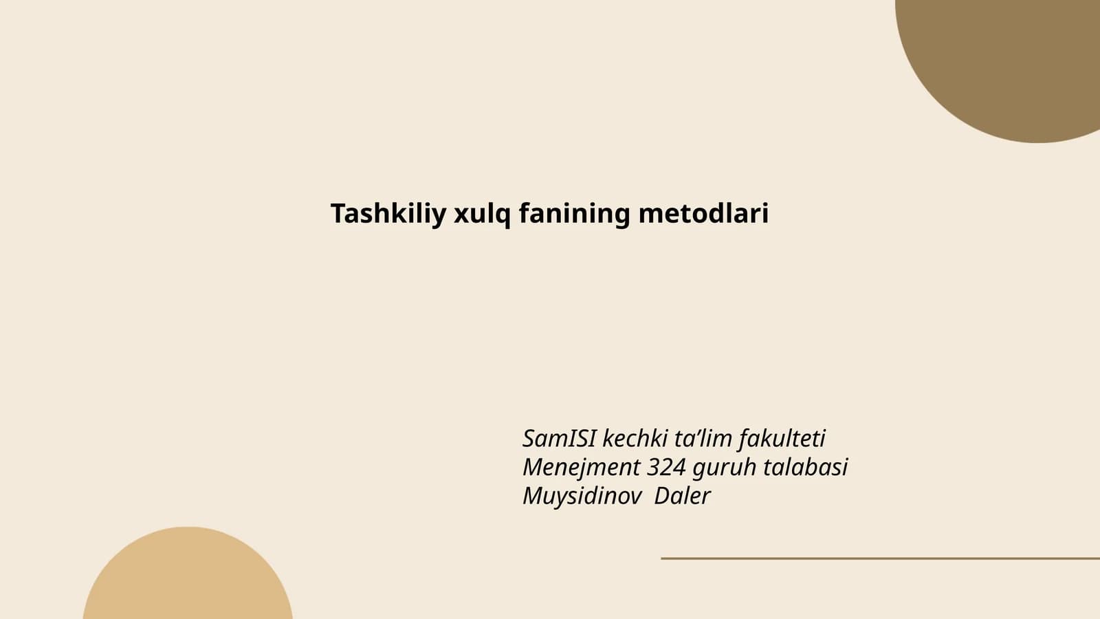 Tashkiliy xulq fanining metodlari