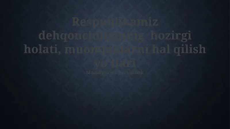 Qishloq xo'jaligi ekinlarining diversifikatsiyasi