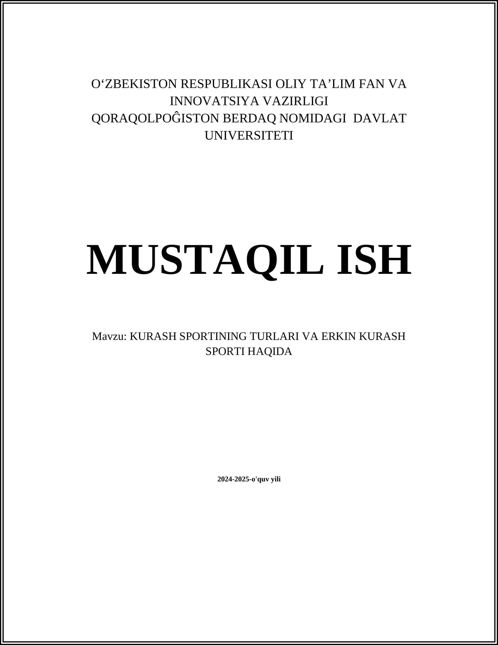 Kurash Sportining Tarixi