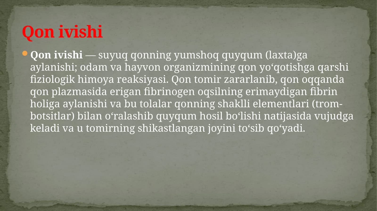 Qon ivishi