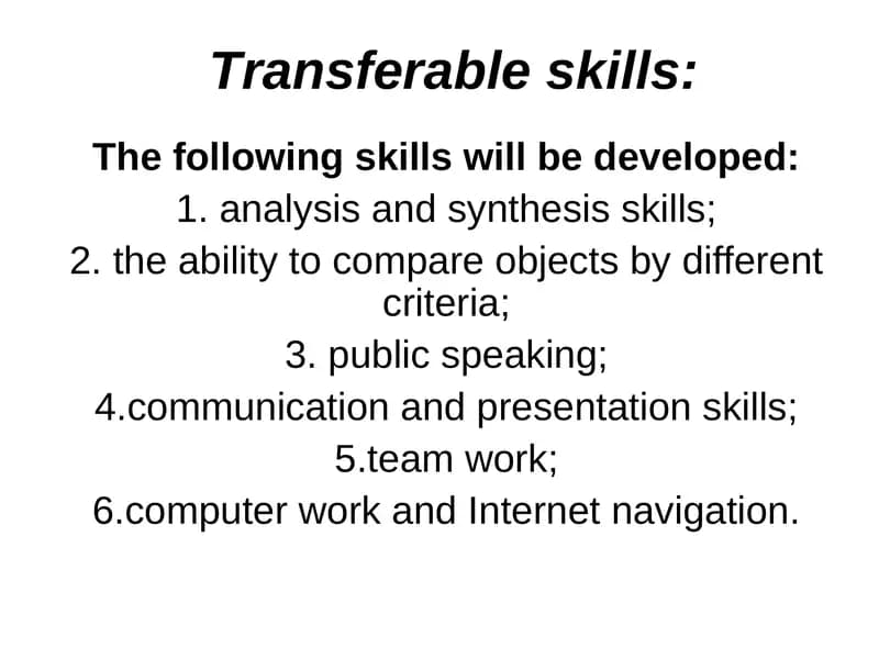 Transferable skills