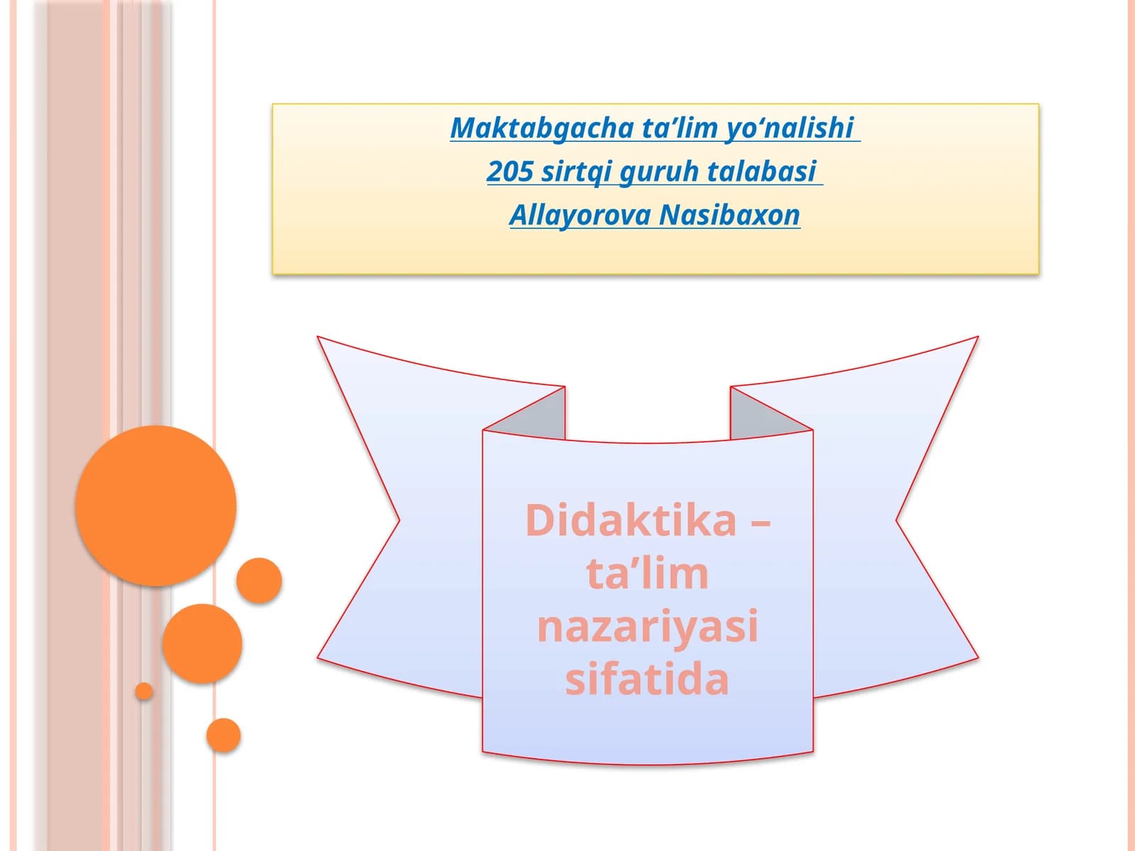 Maktabgacha ta'lim yo'nalishi