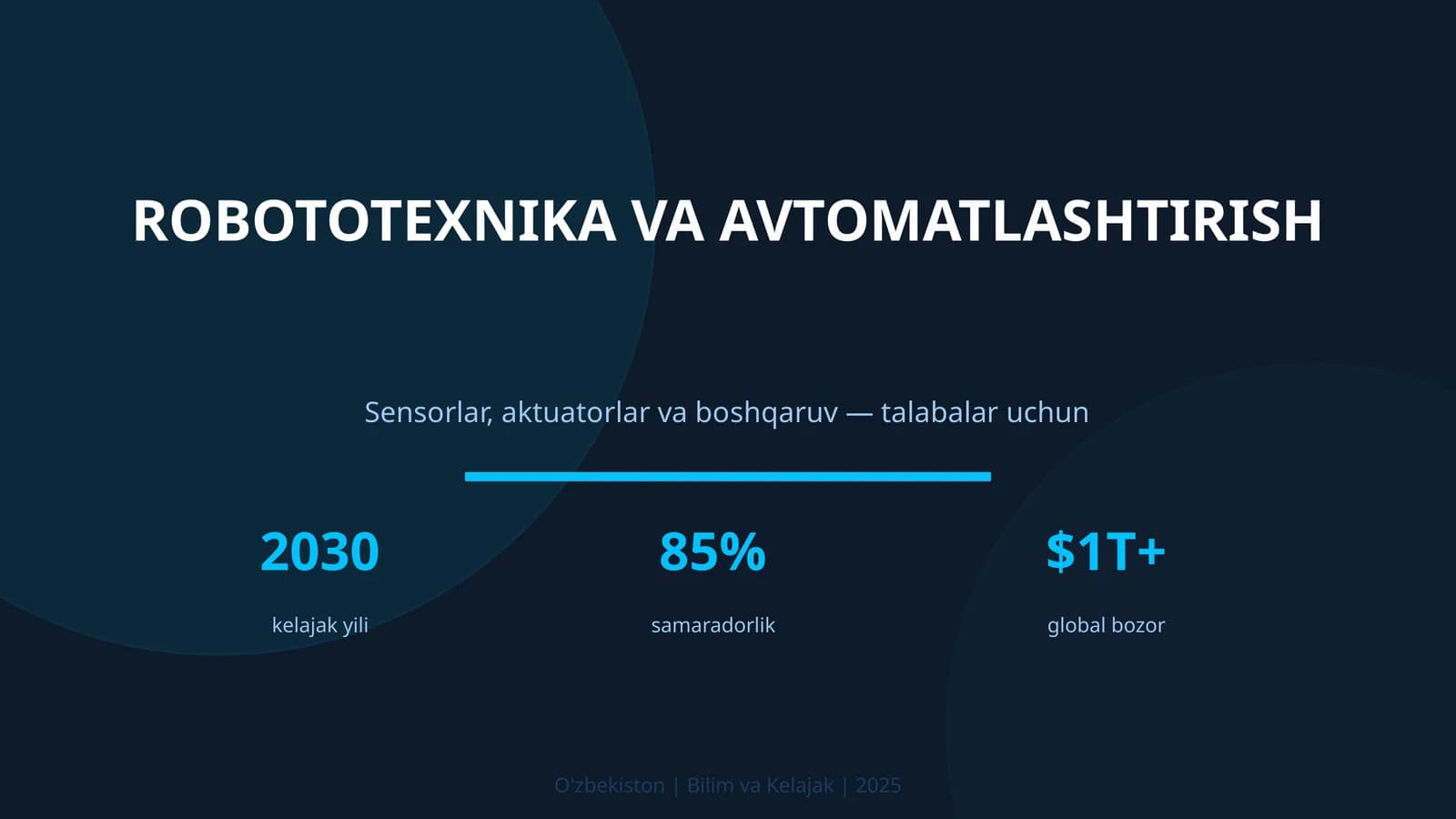 ROBOTOTEXNIKA VA AVTOMATLASHTIRISH