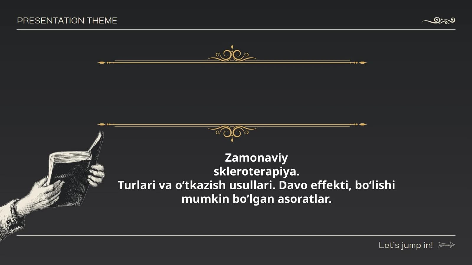Zamonaviy skleroterapiya. Turlari va oʼtkazish usullari. Davo effekti, boʼlishi mumkin boʼlgan asoratlar
