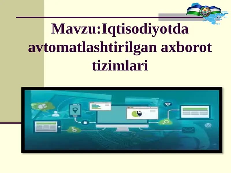 Iqtisodiyotda avtomatlashtirilgan axborot tizimlari