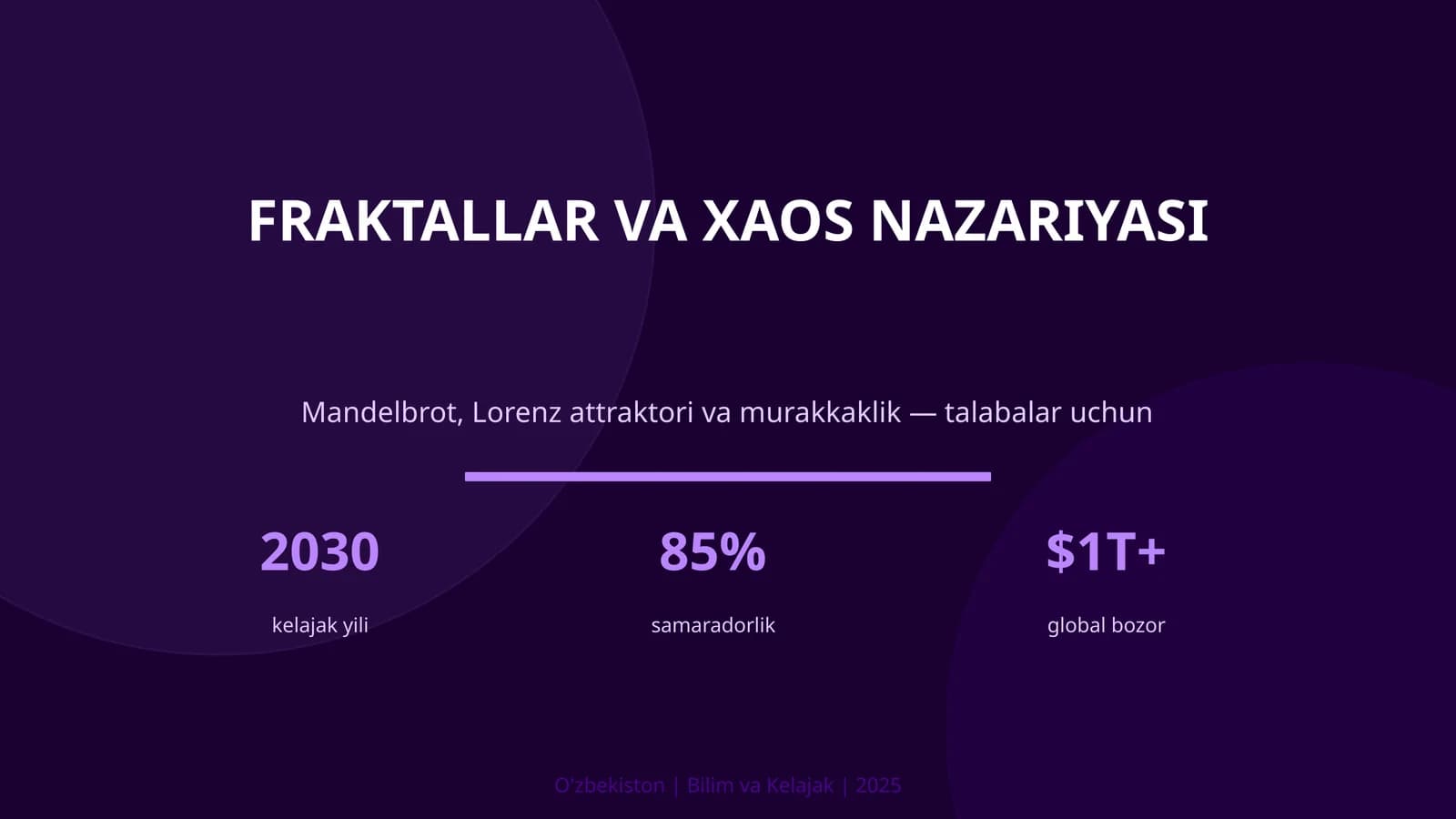 FRAKTALLAR VA XAOS NAZARIYASI