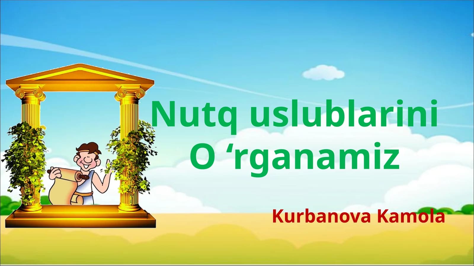 Nutq uslublari bo'yicha animatsiyali slayd