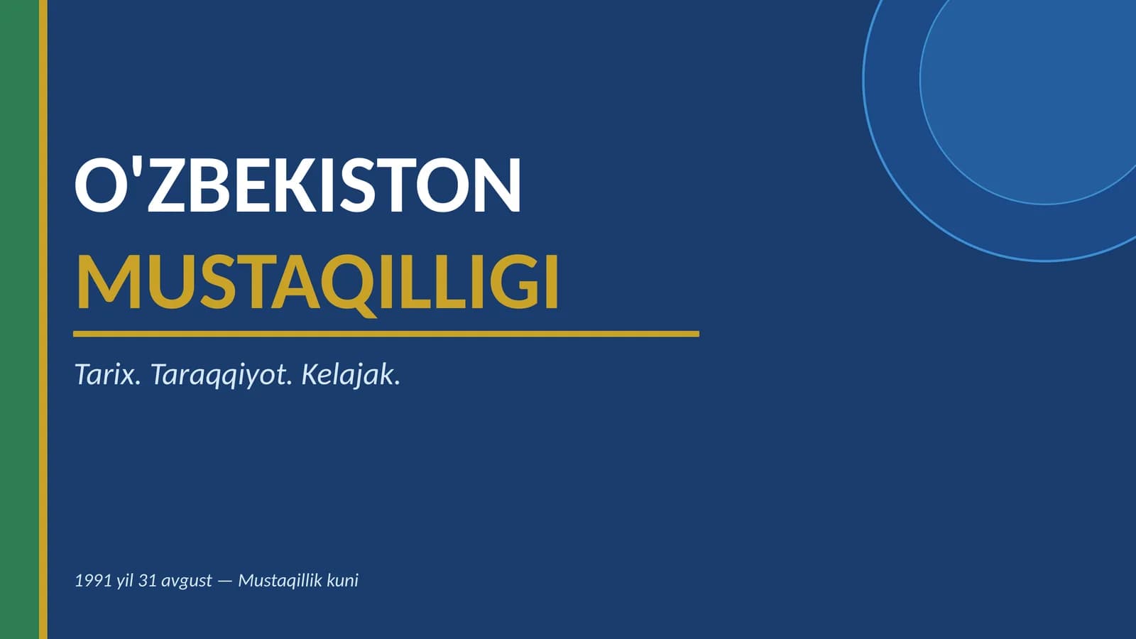 O'ZBEKISTON MUSTAQILLIGI