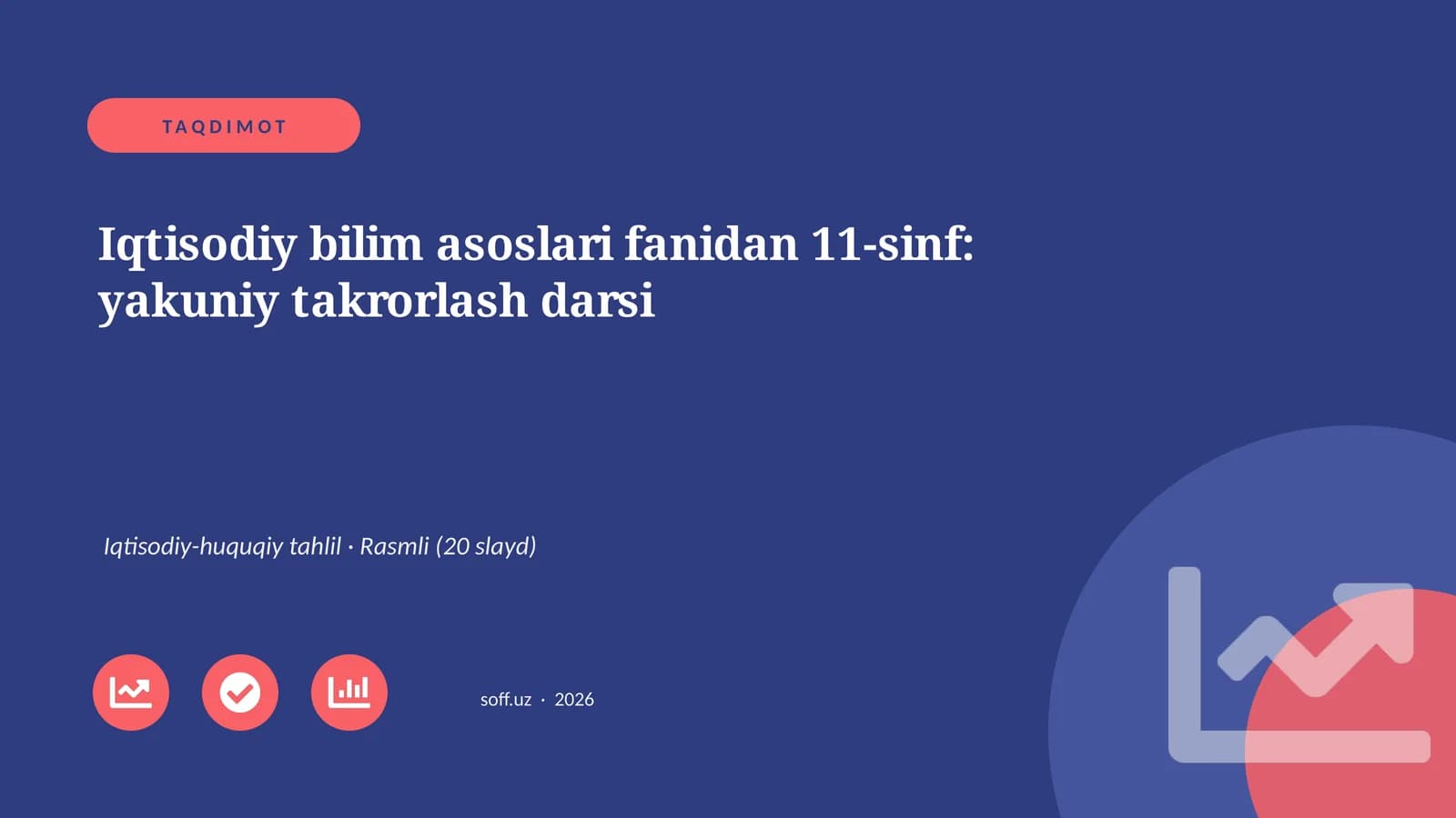 Iqtisodiy bilim asoslari fanidan 11-sinf: yakuniy takrorlash darsi