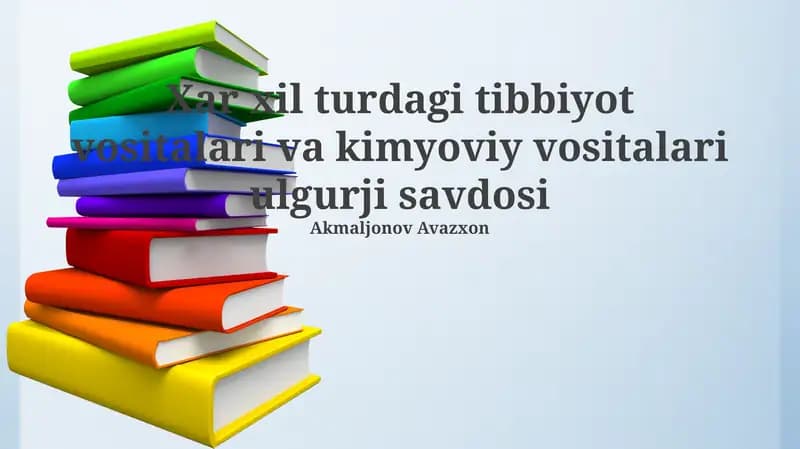 Xar xil turdagi tibbiyot vositalari va kimyoviy vositalari ulgurji savdosi