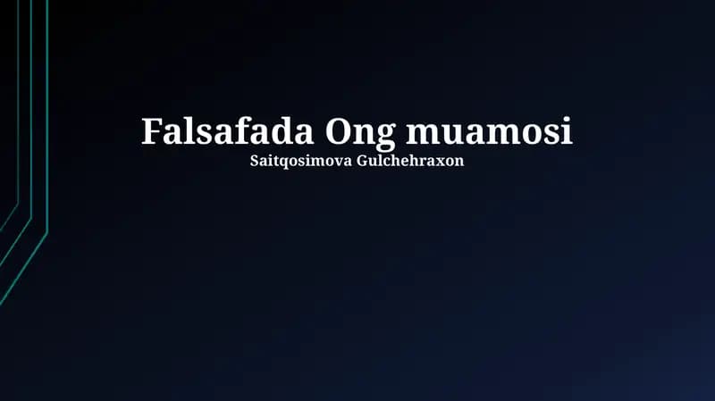 Falsafada Ong muamosi