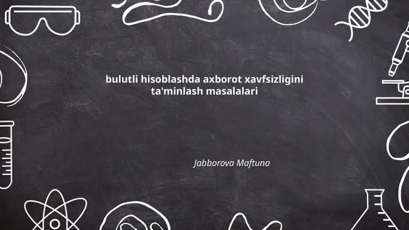 Bulutda ma'lumotlarni shifrlash va kalitlarni boshqarish