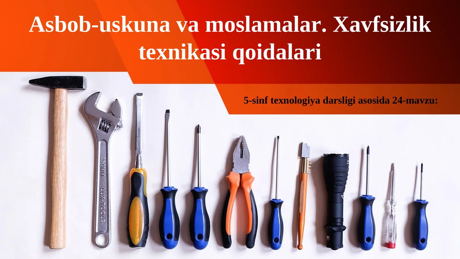 Asbob-uskuna va moslamalar. Xavfsizlik texnikasi qoidalari