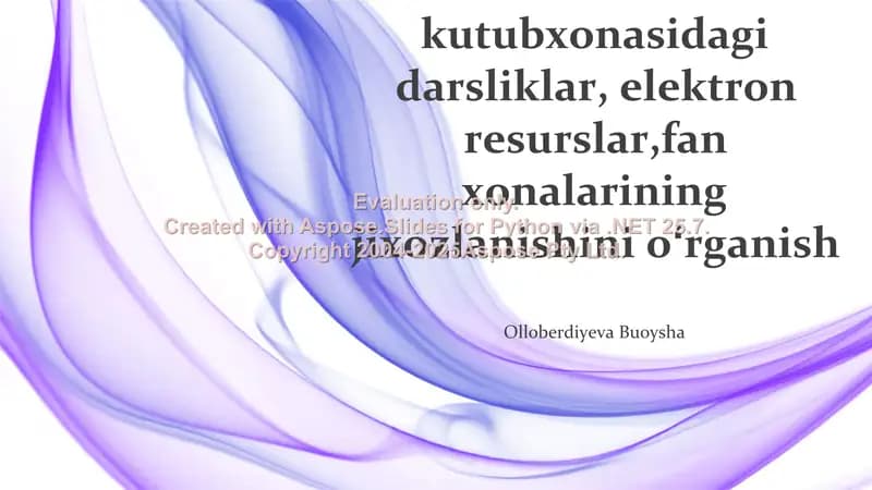 Maktab kutubxonasidagi darsliklar, elektron resurslar va fan xonalarining jihozlanishini o‘rganish