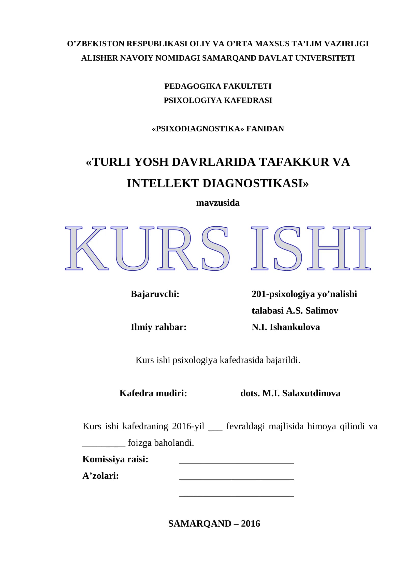 TURLI YOSH DAVRLARIDA TAFAKKUR VA INTELLEKT DIAGNOSTIKASI
