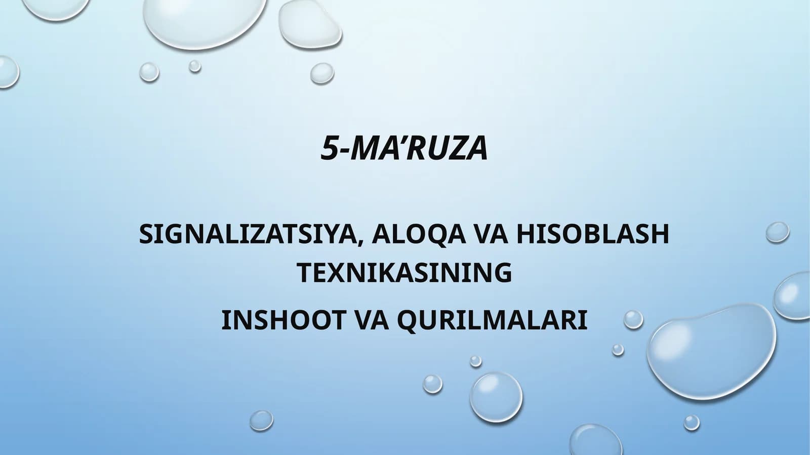 SIGNALIZATSIYA, ALOQA VA HISOBLASH TEXNIKASI