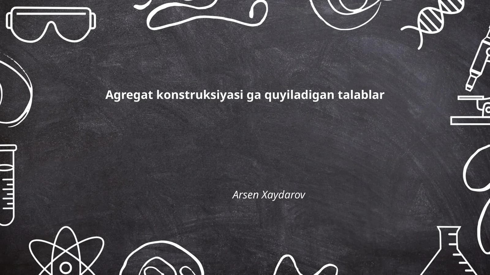Agregat konstruksiyasi ga quyiladigan talablar