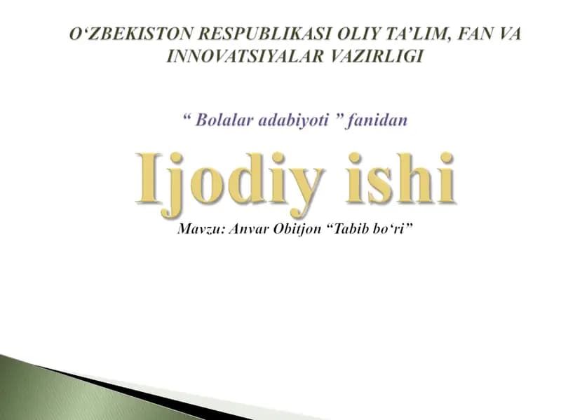 Anvar Obitjon “Tabib boʻri”
