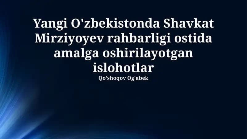 Ochiqlik siyosati va xalqaro hamkorlik