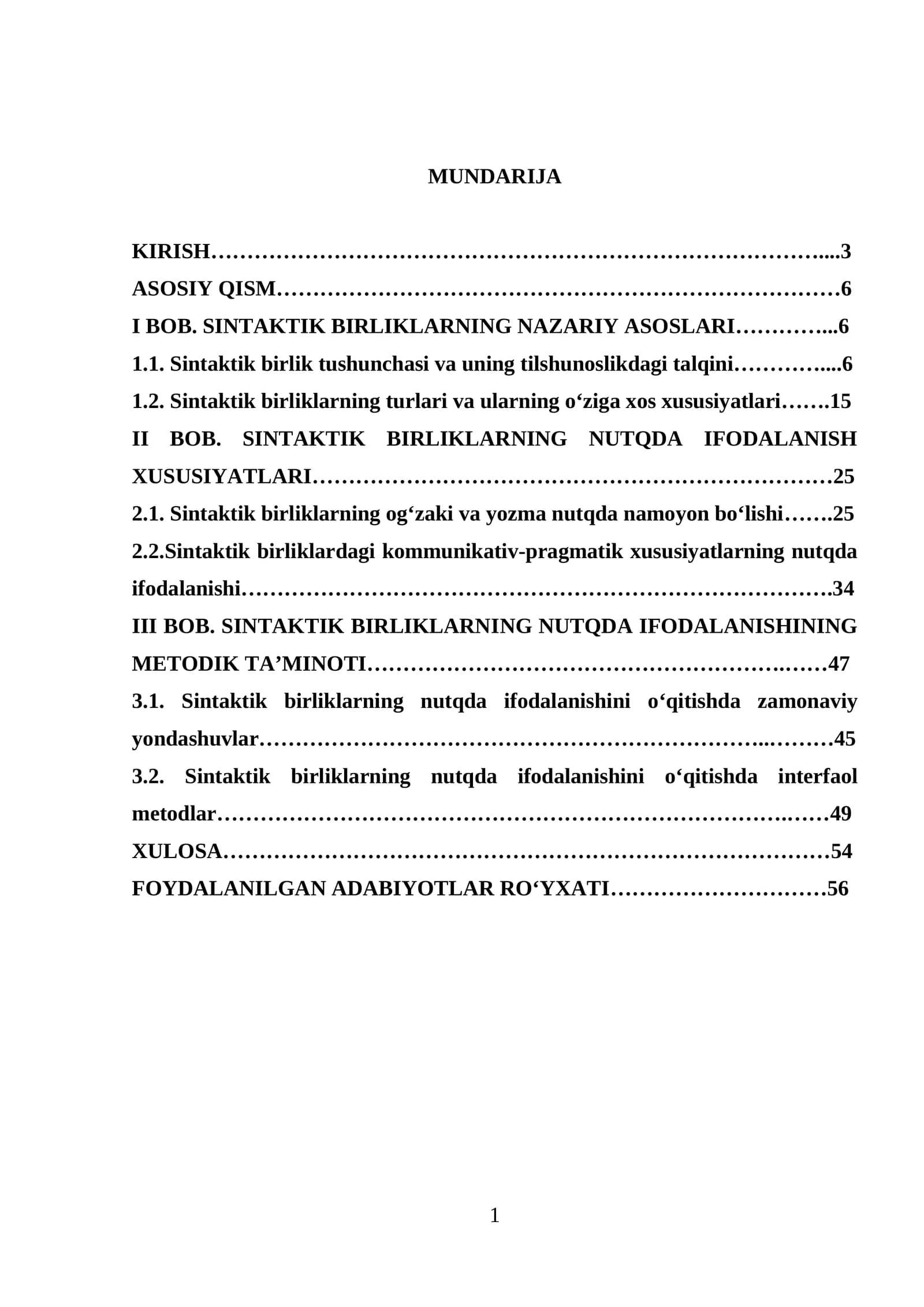 SINTAKTIK BIRLIKLARNING NAZARIY ASOSLARI