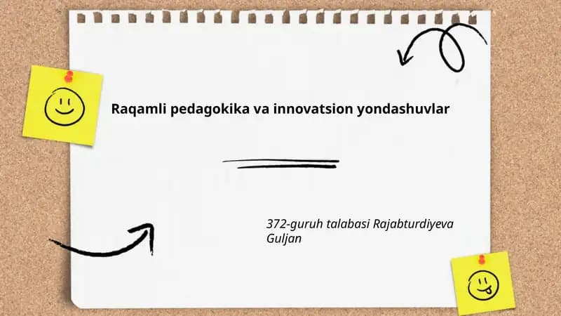 Raqamli pedagokika va innovatsion yondashuvlar