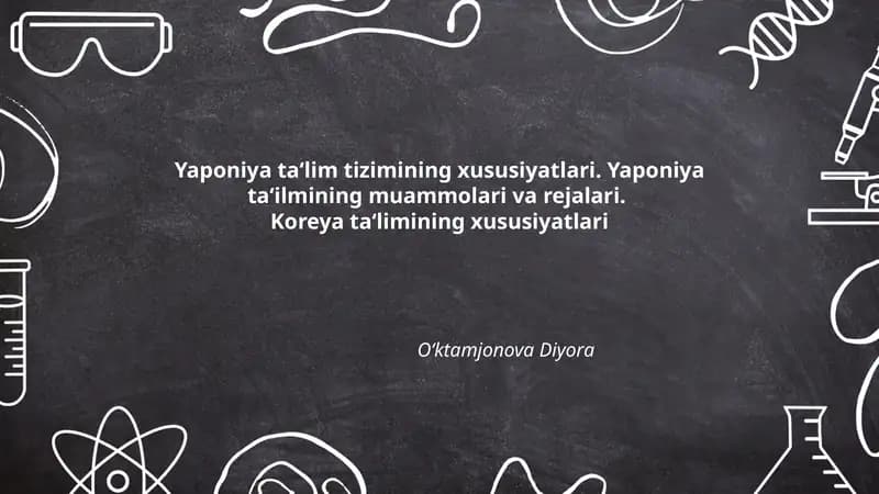 Yaponiya ta'lim tizimining xususiyatlari