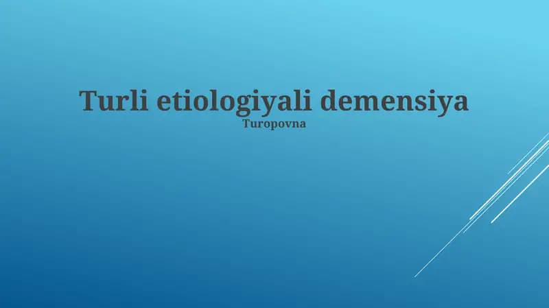 Turli etiologiyali demensiya