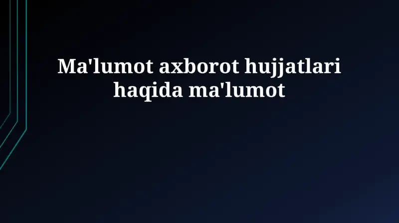 Axborot hujjatlari