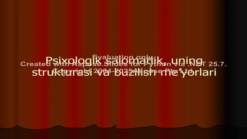 Psixologik salomatlik, uning strukturasi va buzilish me’yorlari