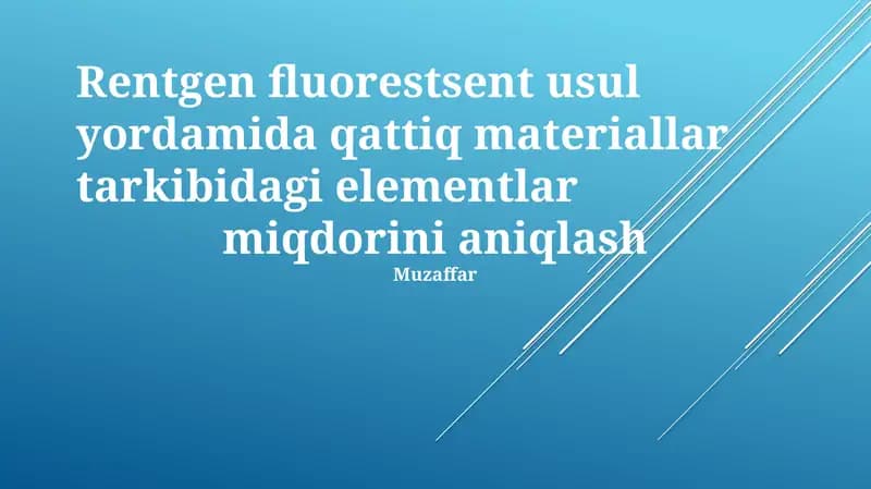 Rentgen-fluoressensiyasi (XRF) printsipi