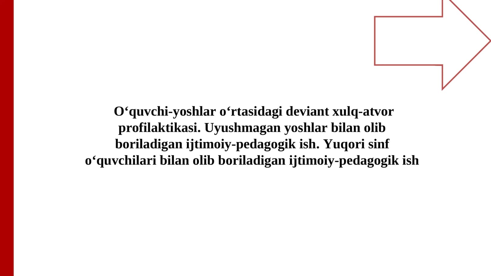 O‘quvchi-yoshlar o‘rtasidagi deviant xulq-atvor profilaktikasi