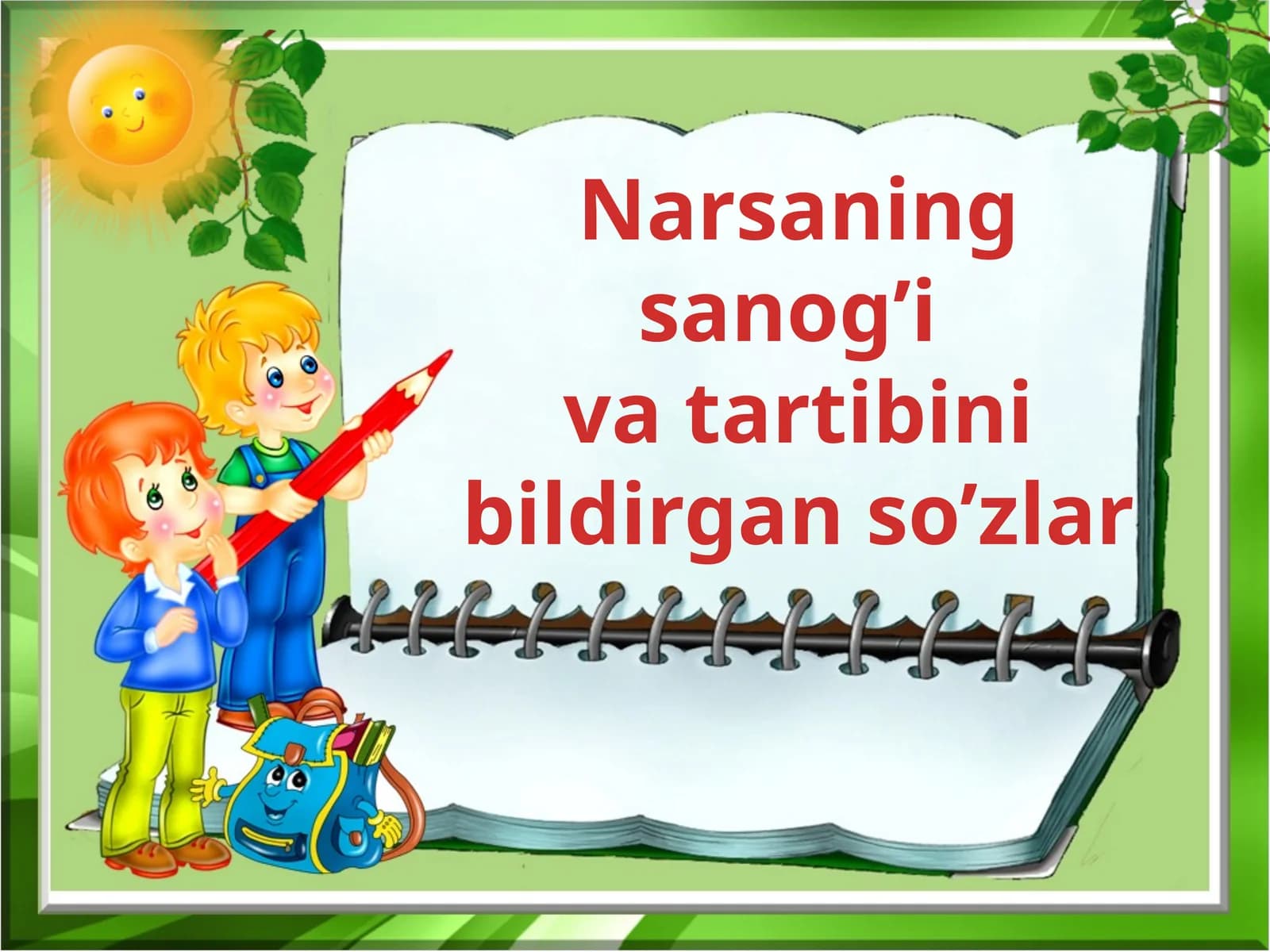 Narsaningsanog’i vatartibinibildirganso’zlar