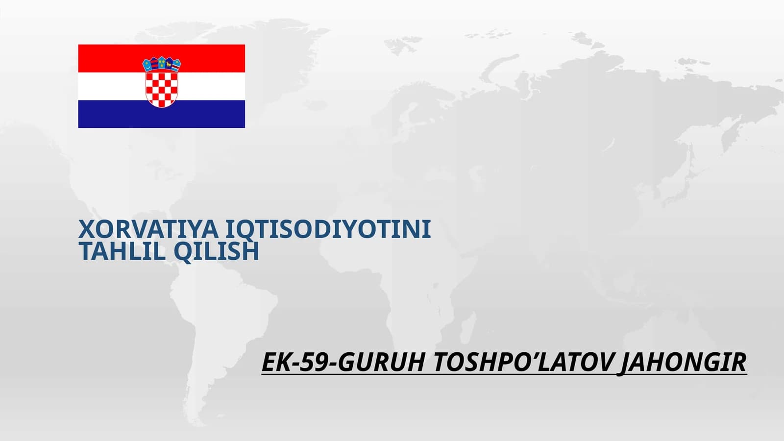 Xorvatiya Iqtisodiyotini tahlil qilish