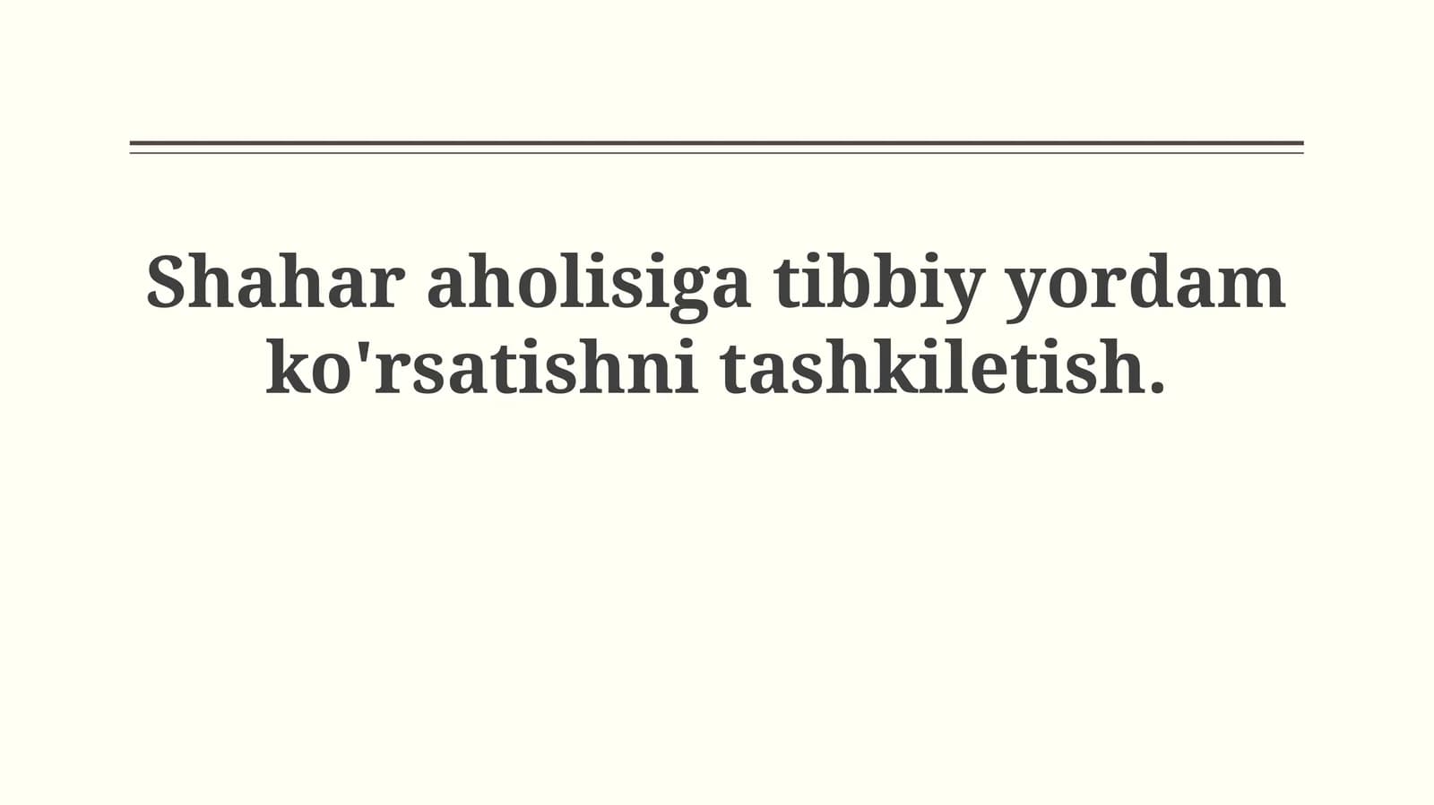 Tibbiy yordam ko'rsatish
