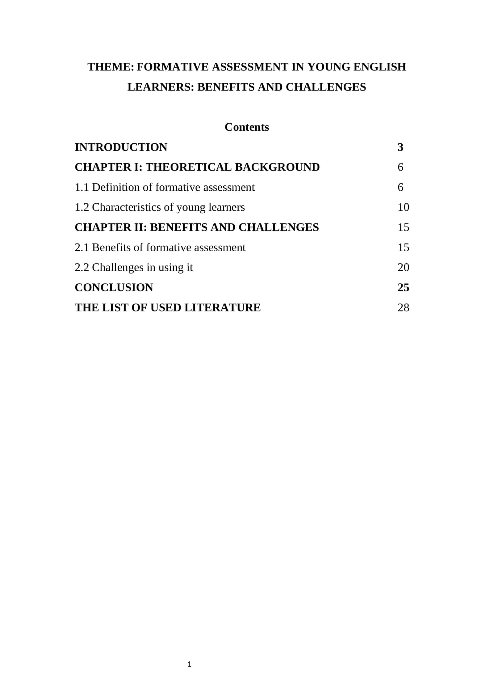 FORMATIVE ASSESSMENT IN YOUNG ENGLISH LEARNERS: BENEFITS AND CHALLENGES